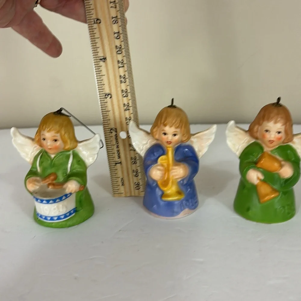 Lot of 3 Goebel Annual Angel Bell Christmas Ornaments 1984-1986 TMK-6